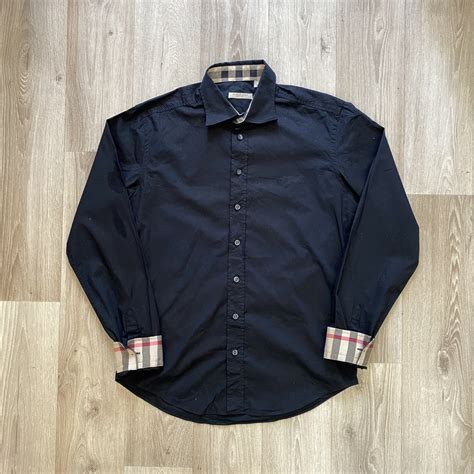 burberry black buttons|Burberry button up cheap.